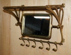 ViNTAGE GOLD LEAF PORMANTEAU LUGGAGE RACK COAT HOOK & CHEVAL MIRROR FOR ENTRANCE