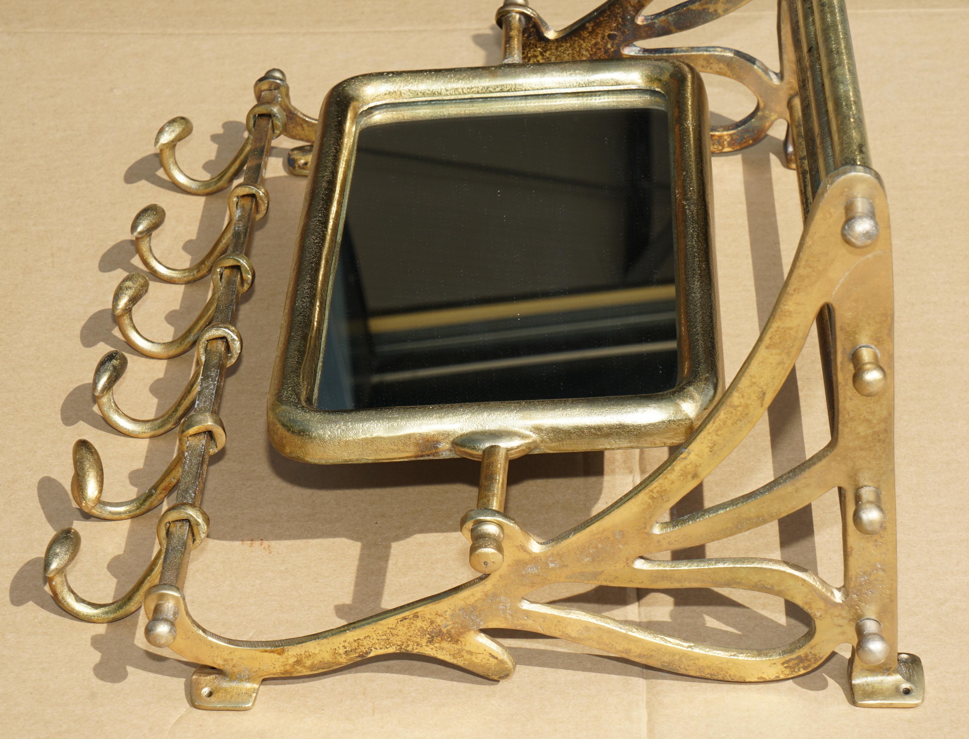 Portabagagli PORMANTEAU FOGLIE D'ORO e SPECCHIO CHEVALE PER L'INGRESSO In condizioni buone in vendita a West Sussex, Pulborough