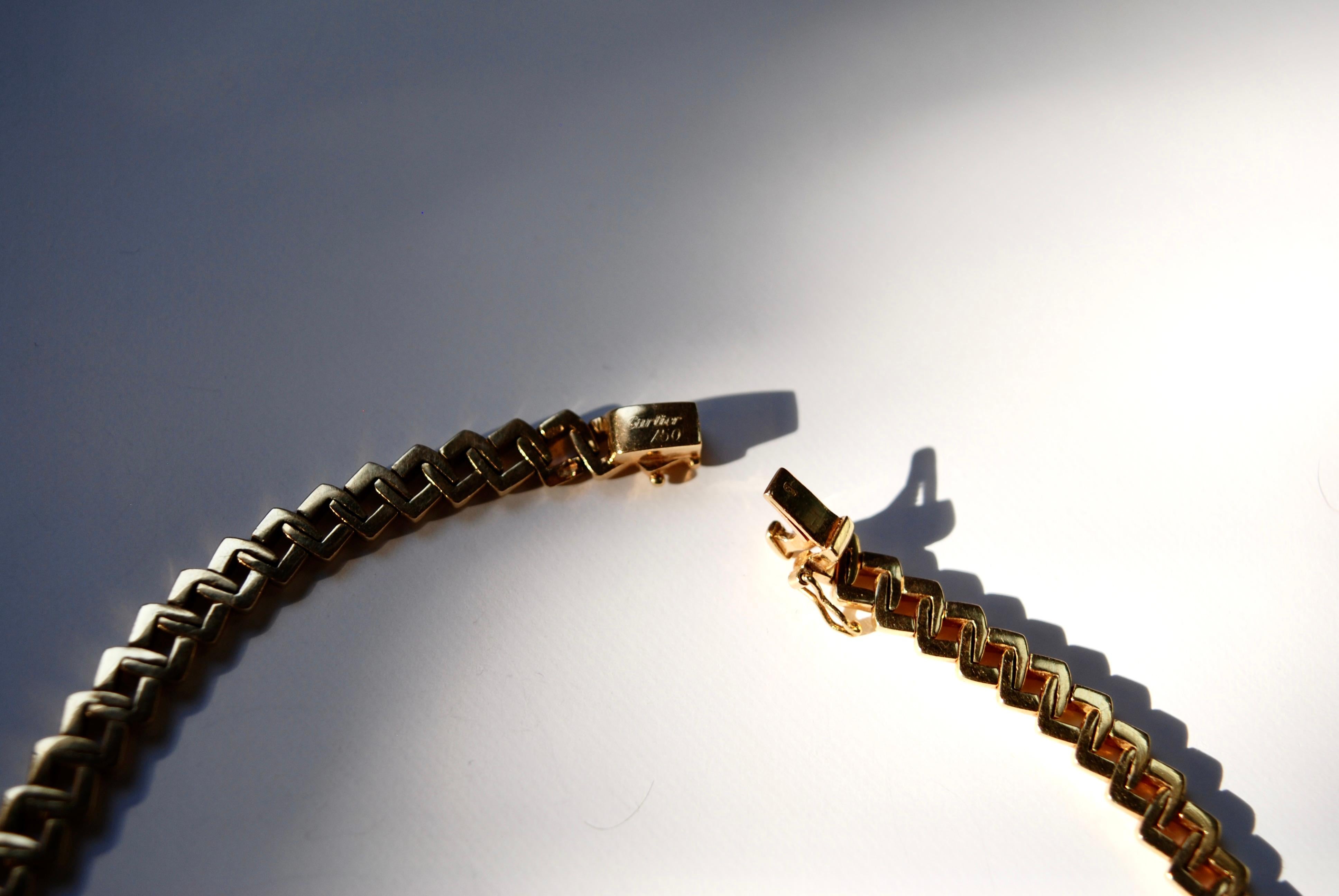 Contemporain Collier vintage à maillons en or de Cartier en vente