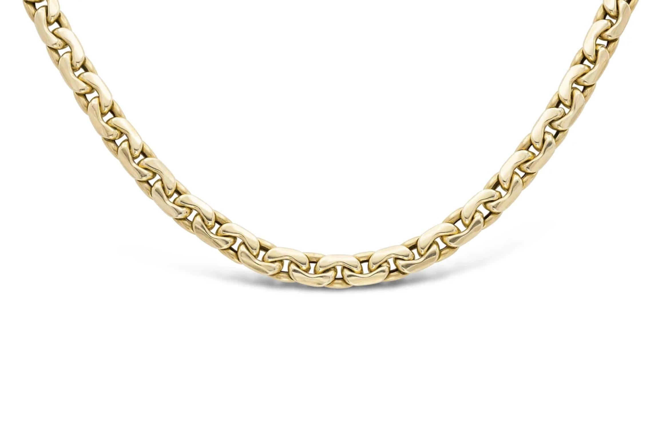 Finement réalisé en or jaune 14k.
Fabriqué en Italie
20 1/2 pouces
22.5 grammes