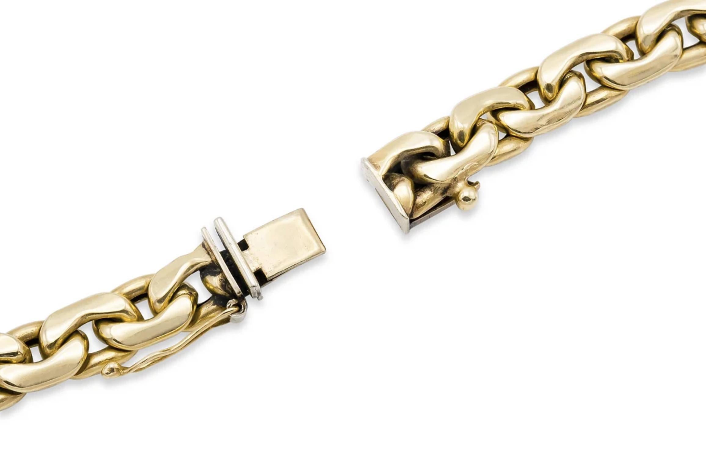 Collier vintage à maillons en or en vente 1