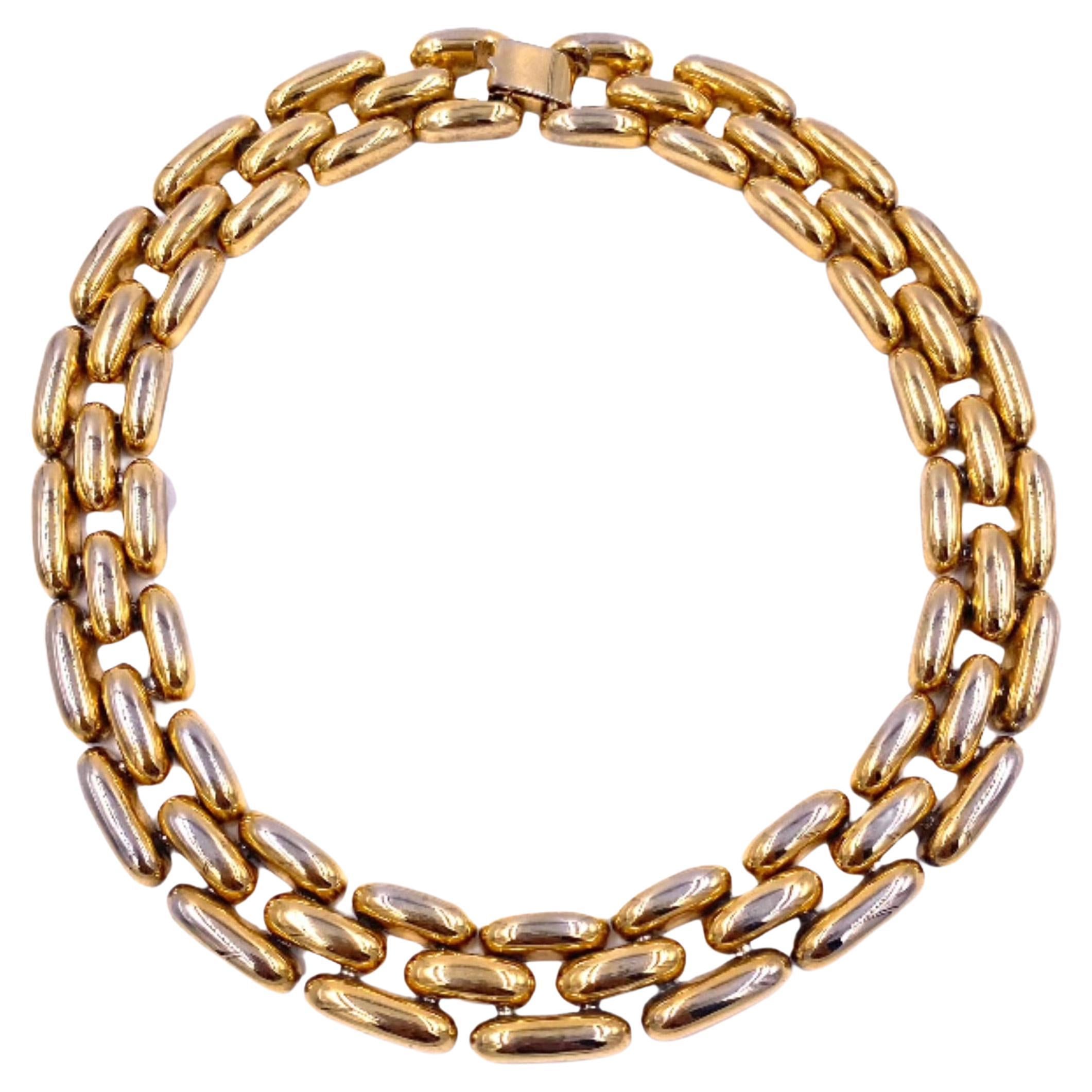 Vintage Gold Link Necklace For Sale