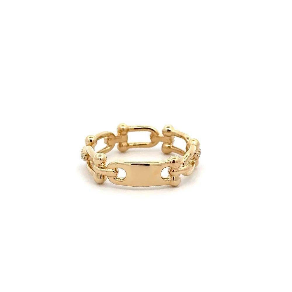 Connector-Ring aus Gold mit Gliedern und Diamanten im Brillantschliff im Brillantschliff im Angebot 1