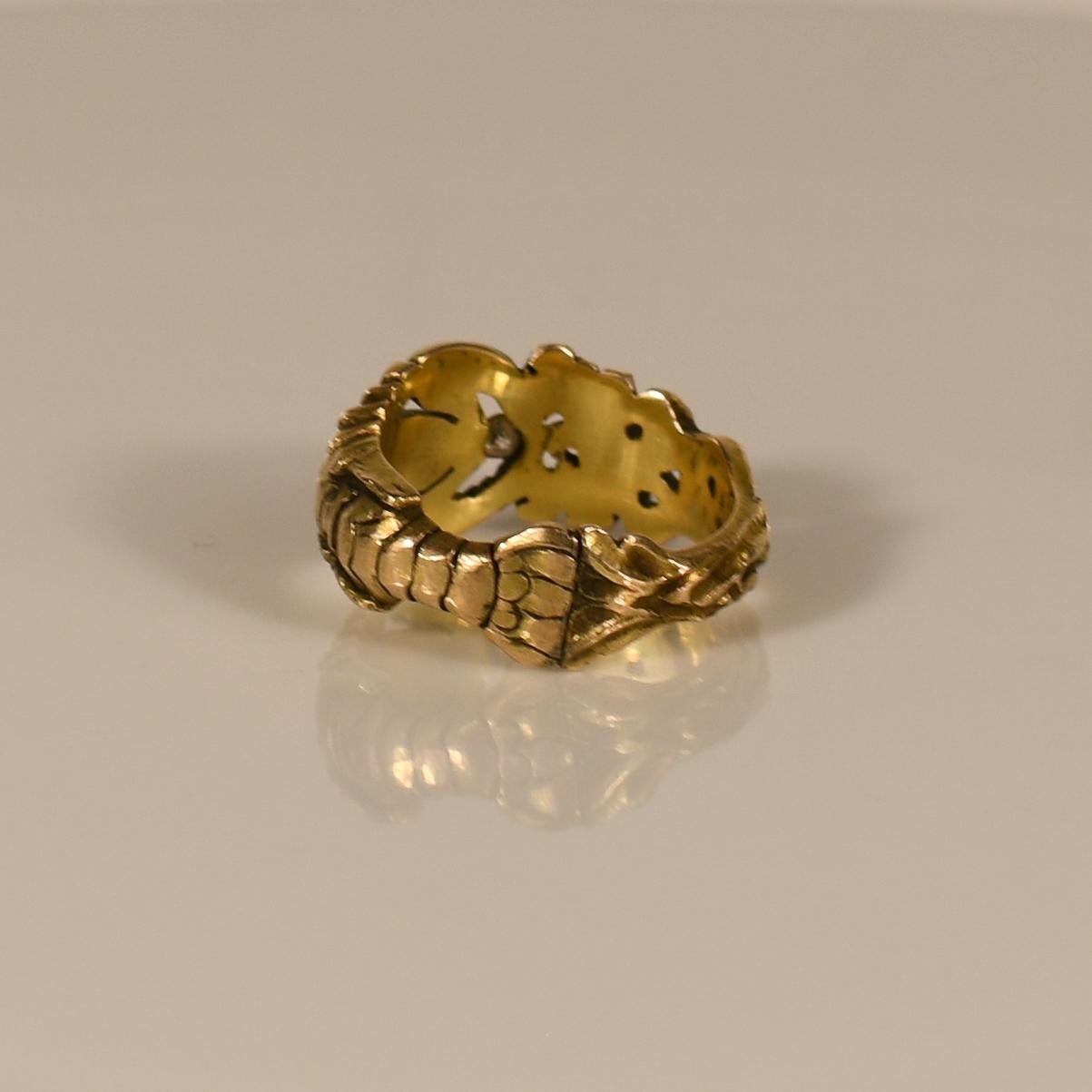 Women's Vintage Gold Lobster Ring For Sale