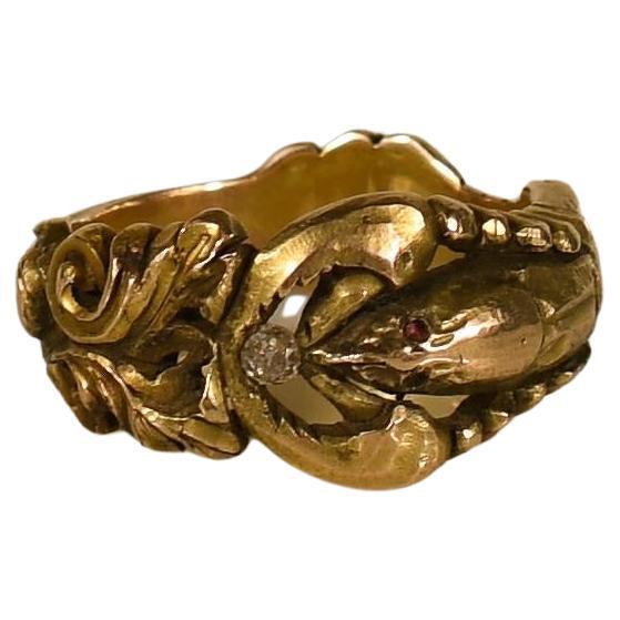 Vintage Gold Lobster Ring For Sale