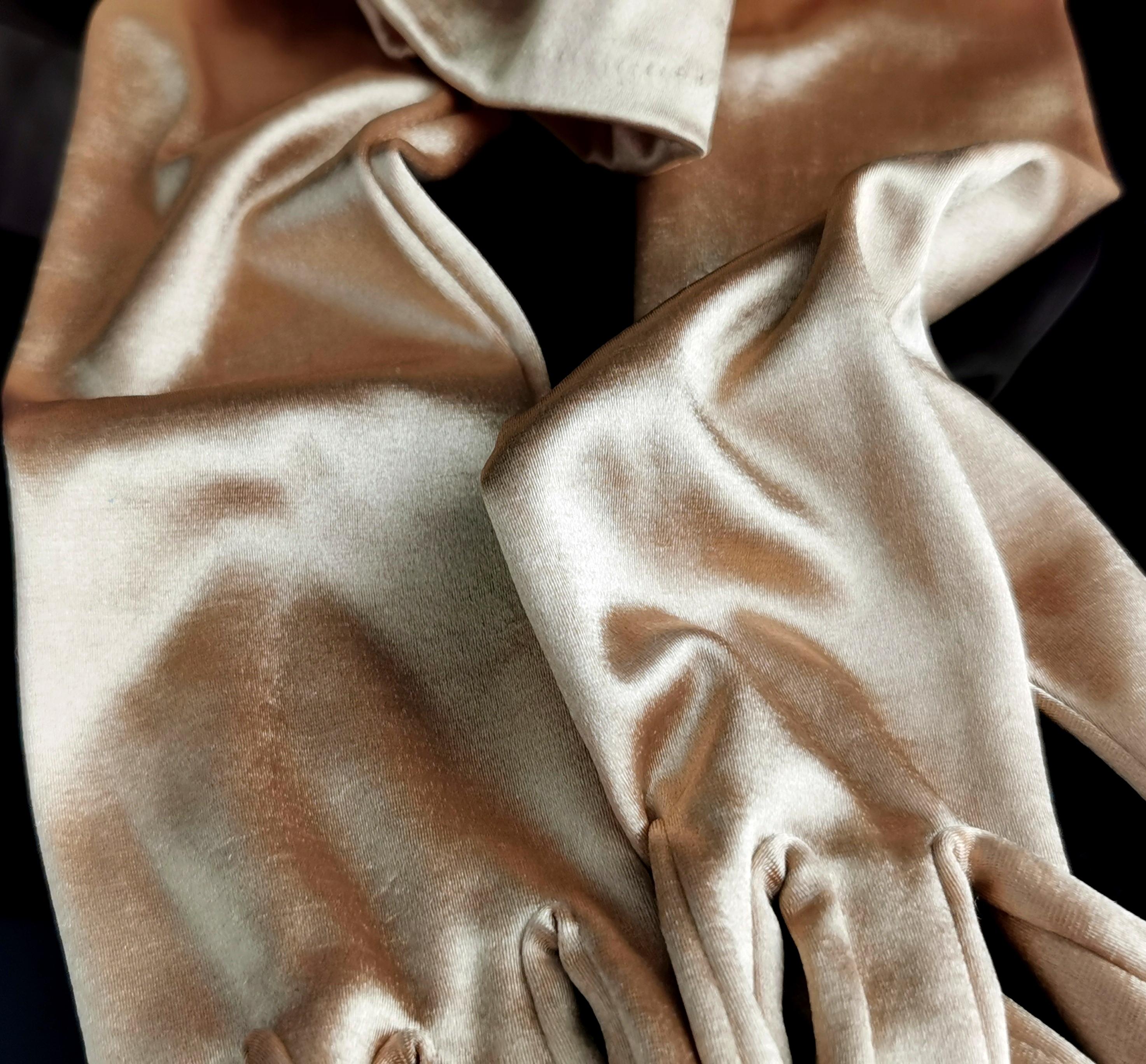 Vintage Gold long length opera gloves  7