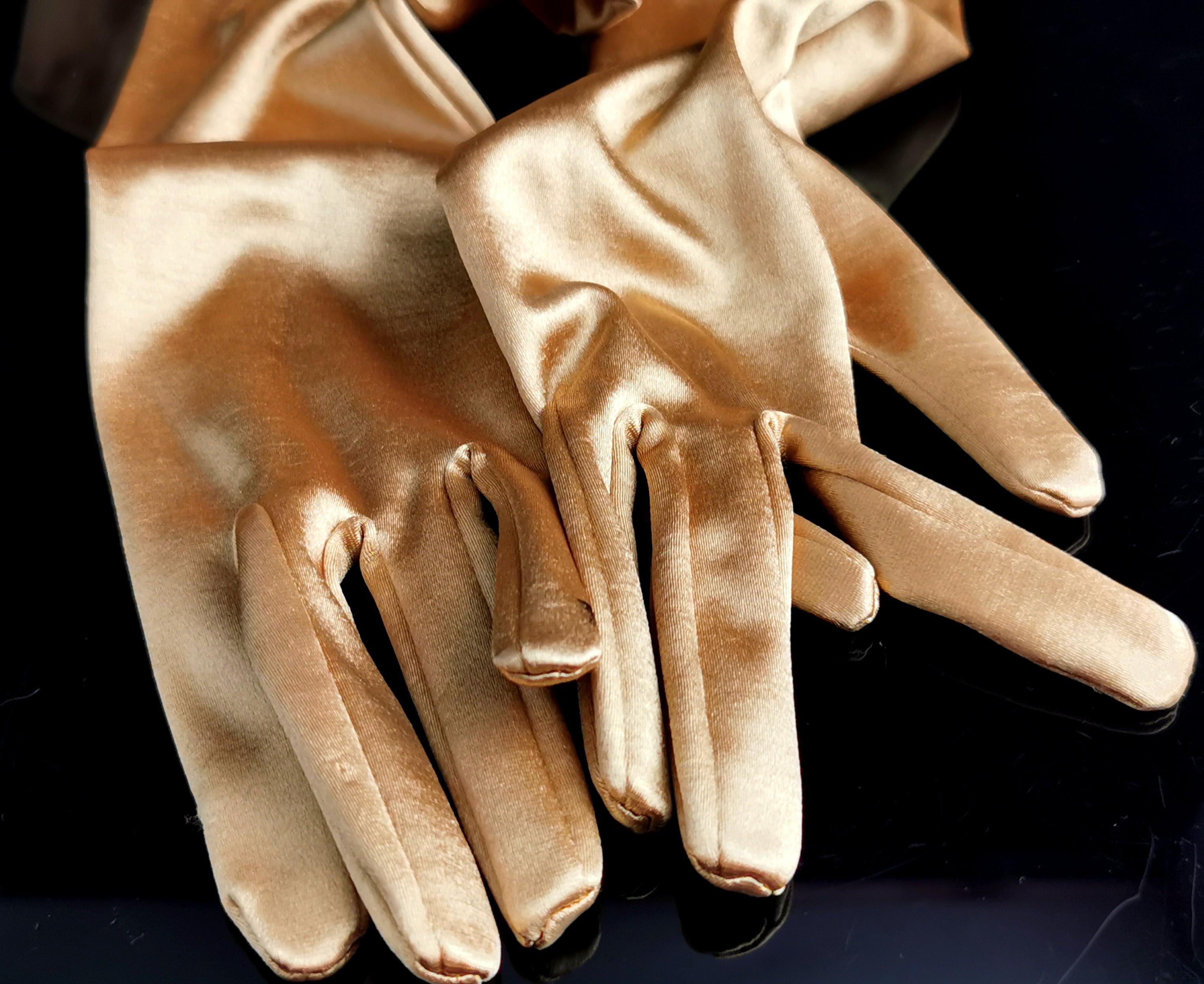 Vintage Gold long length opera gloves  4