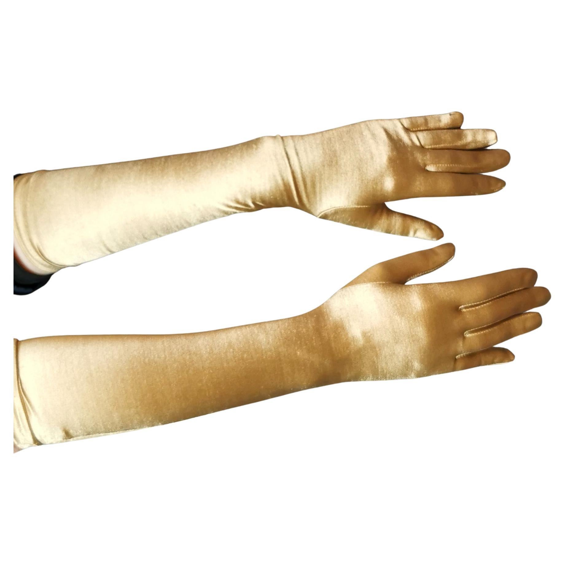 Vintage Gold long length opera gloves 