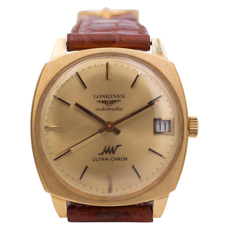Vintage Gold Longines Ultrachron Automatic, 1960s For Sale at 1stDibs