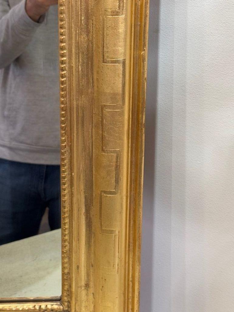 Français Miroir Louis Philippe vintage avec motif de clé grecque en vente