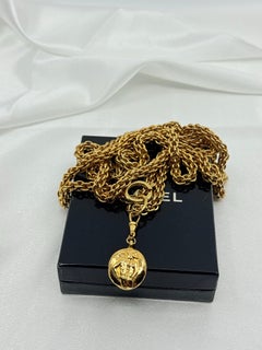 Vintage Gold Mademoiselle "CHANEL" Pendant Multi Strand Chain Collar Necklace