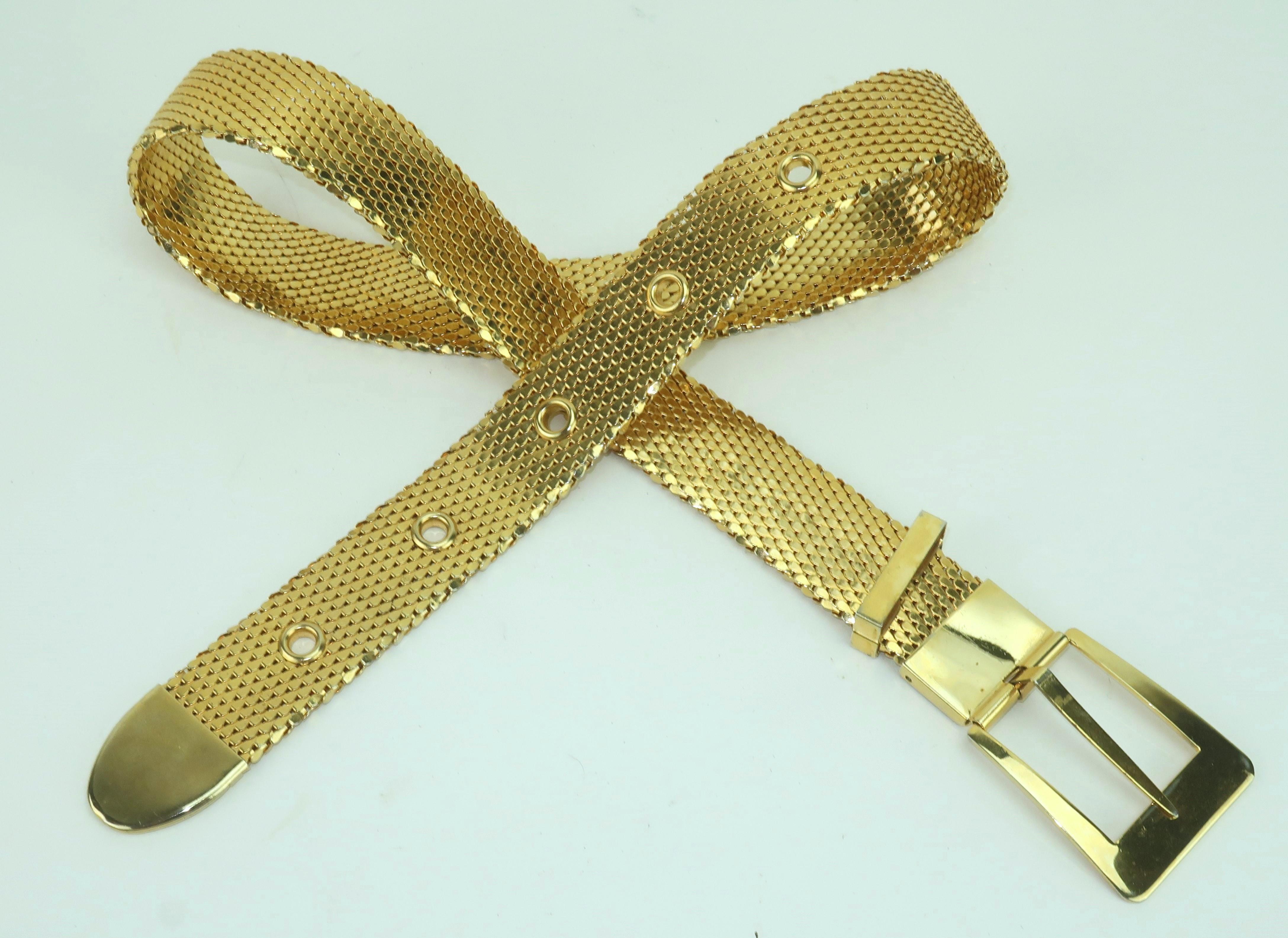 Women's Vintage Gold Mesh Belt In The Manner Of Whiting & Davis