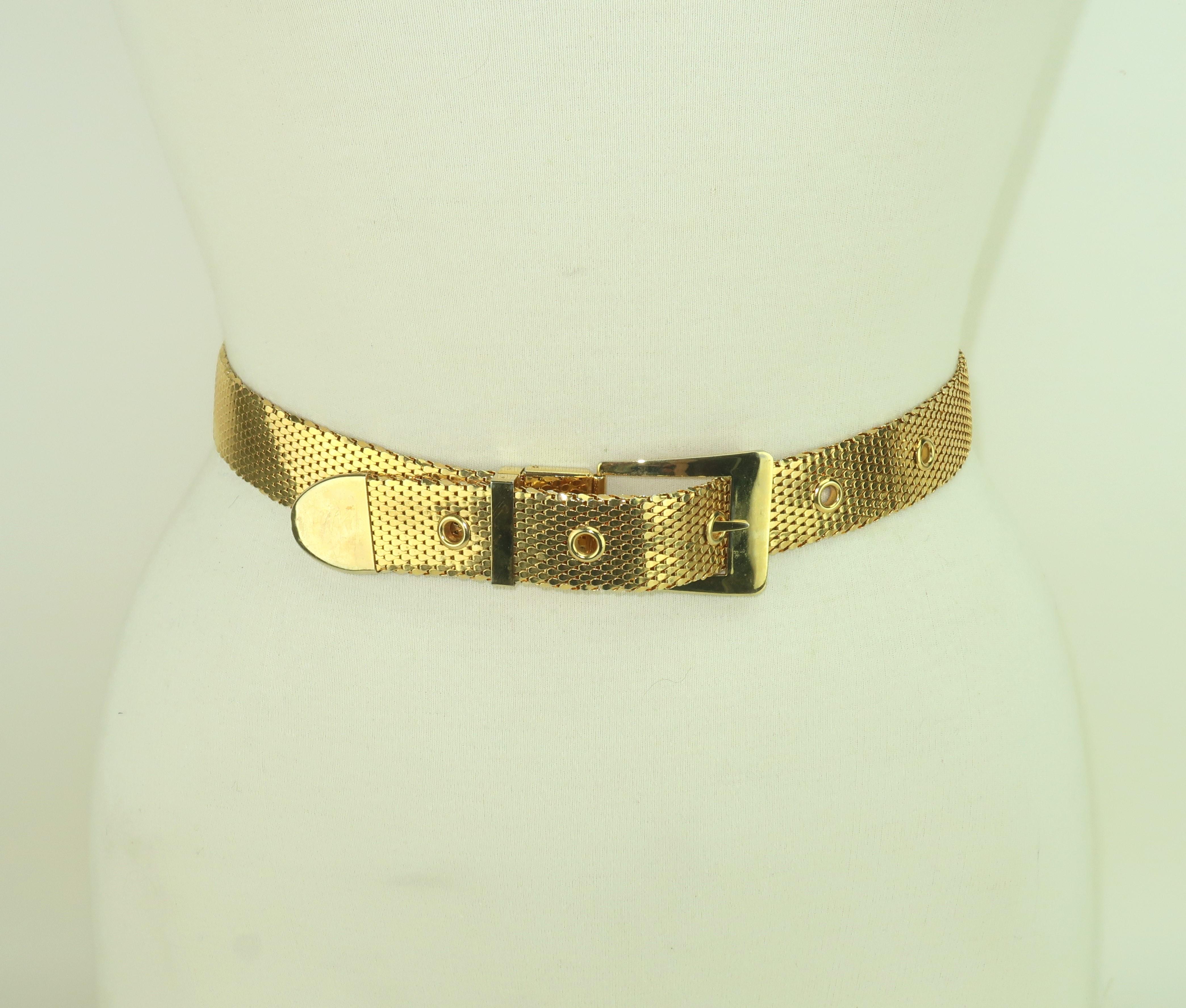Vintage Gold Mesh Belt In The Manner Of Whiting & Davis 3