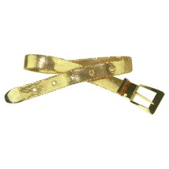Ceinture vintage en maille dorée à la manière de Whiting & Davis