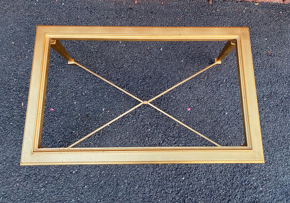 Vintage Gold Metal Coffee Table For Sale 1