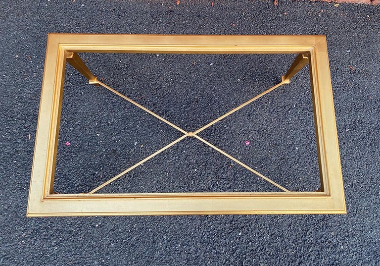 Vintage Gold Metal Coffee Table For Sale at 1stDibs