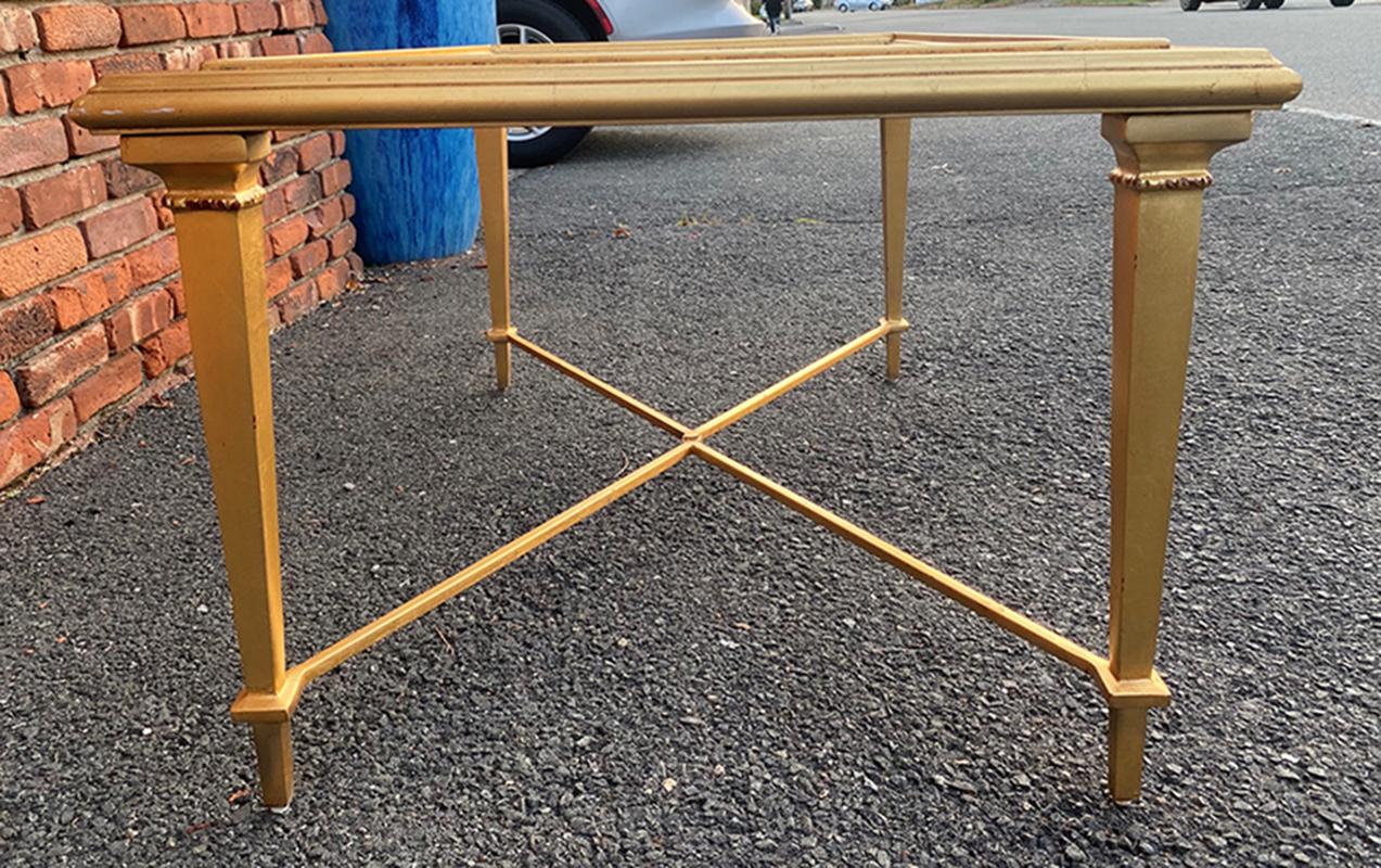 Vintage Gold Metal Coffee Table For Sale 2