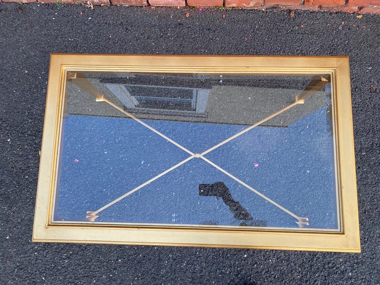 Vintage Gold Metal Coffee Table For Sale at 1stDibs