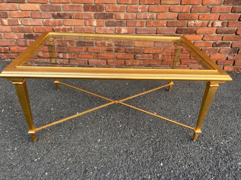 Vintage Gold Metal Coffee Table For Sale at 1stDibs