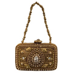 VINTAGE Gold Metallic Rhinestone Mini Bag