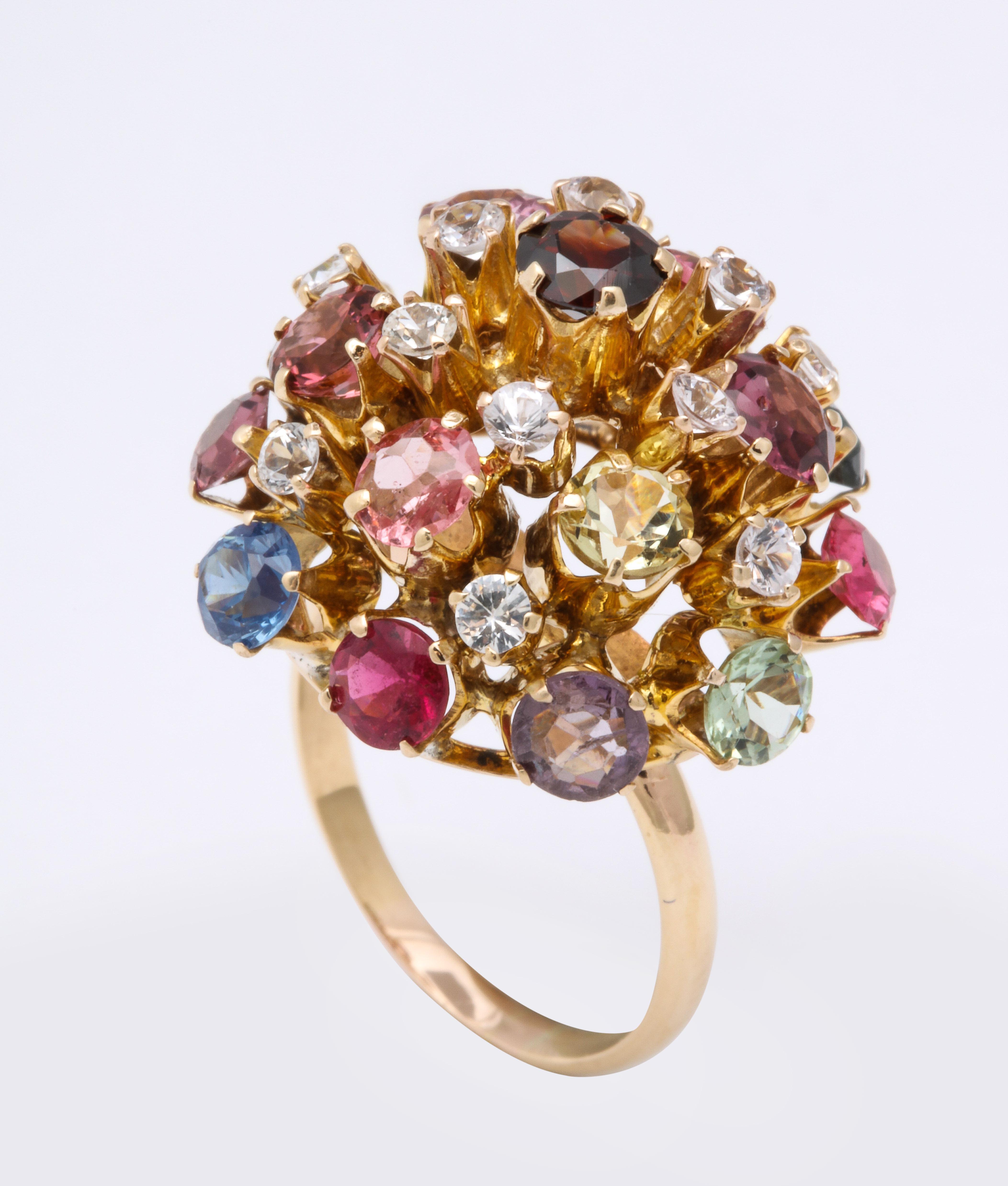 vintage multi gemstone ring