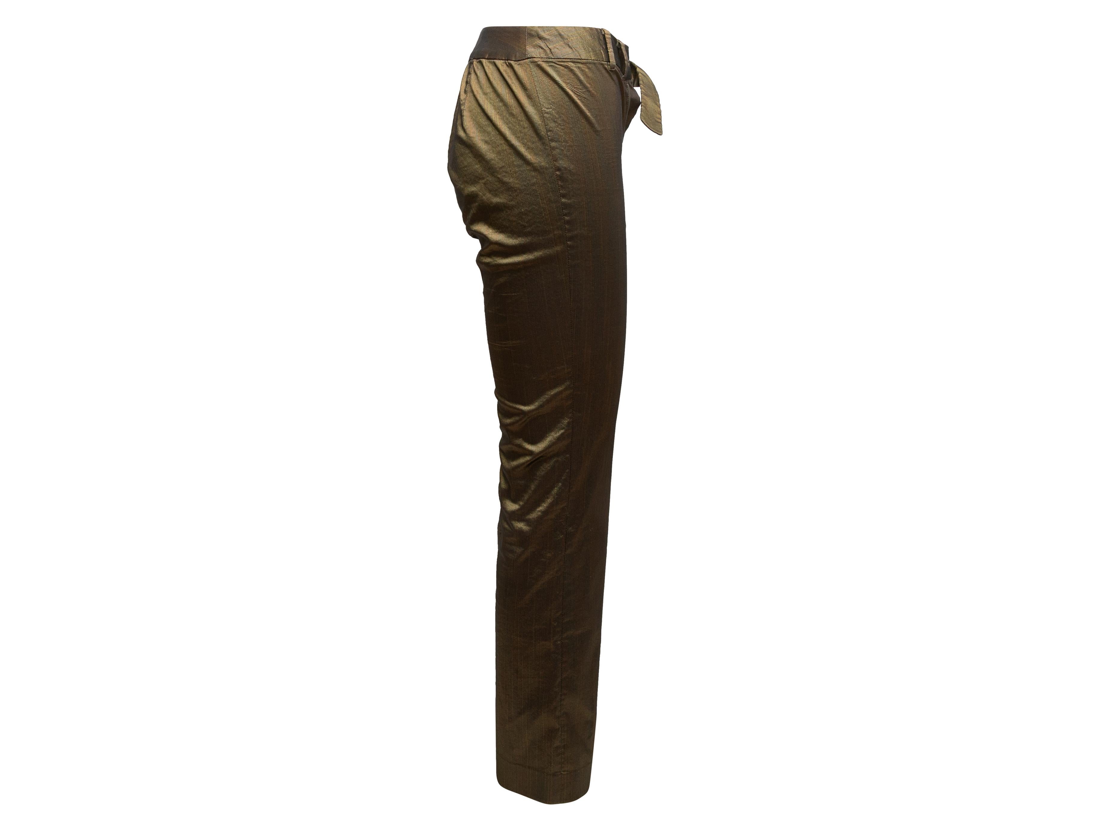 Pantalon rayé Romeo Gigli vintage or et multicolore taille EU 36 Bon état - En vente à New York, NY