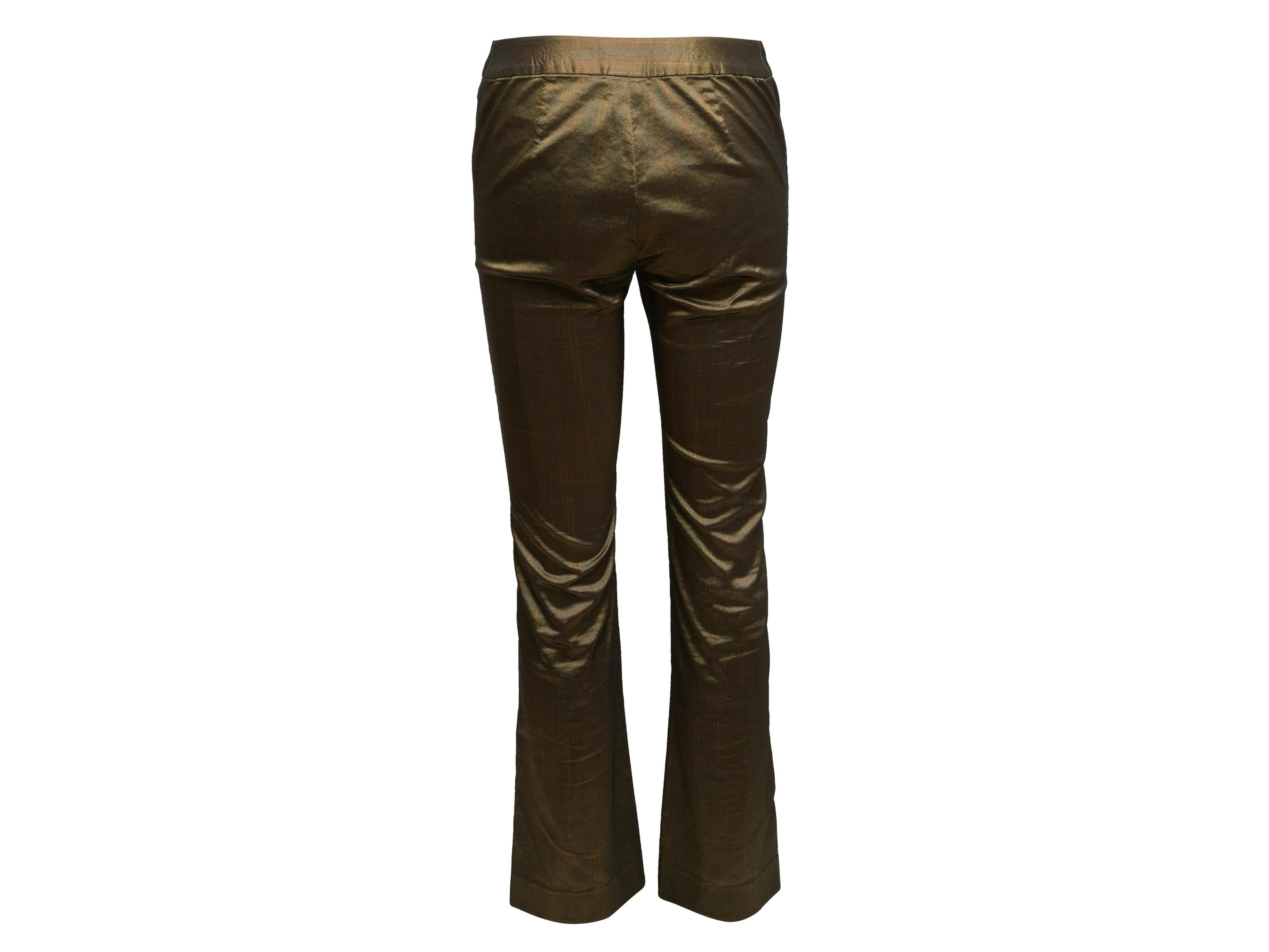 Women's Vintage Gold & Multicolor Romeo Gigli Striped Pants Size EU 36 For Sale