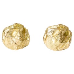 Vintage Gold "Nugget" Ohrringe von Björn Weckström, Lapponia, Finnland, 1960er Jahre