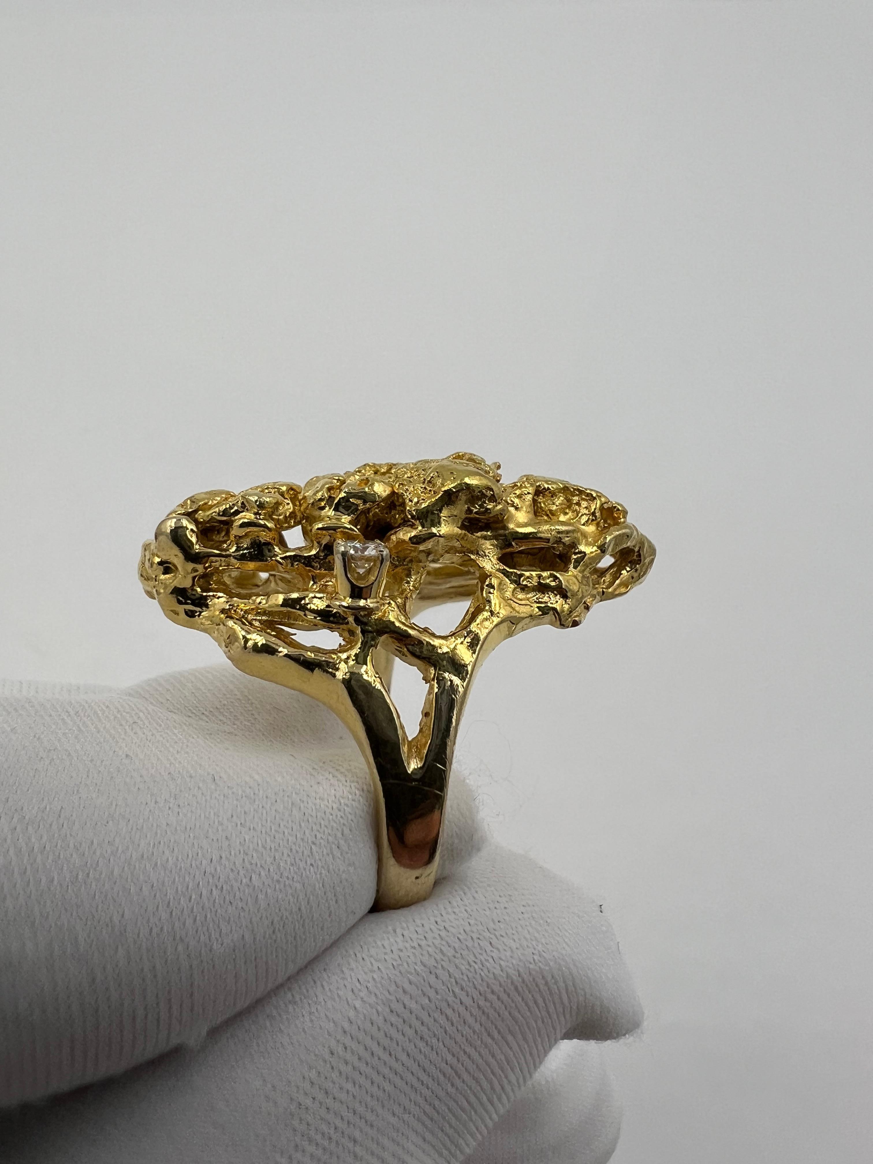 Vintage Gold Nugget Yellow Gold Ring  In Good Condition For Sale In Los Angeles, CA