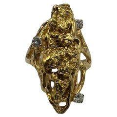 Vintage Gold Nugget Gelbgold Ring 
