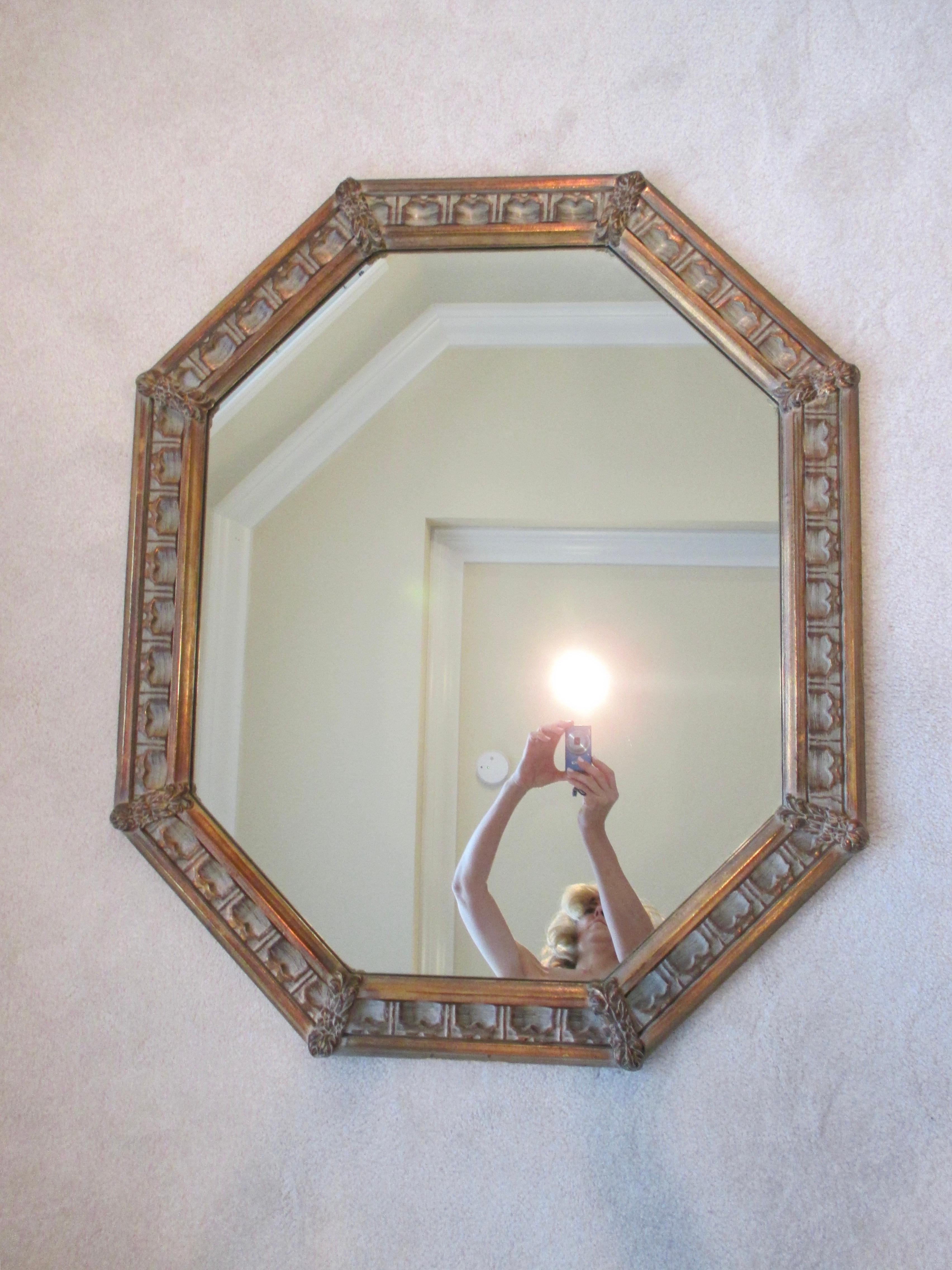 20th Century Vintage Gold Octagonal Mirror