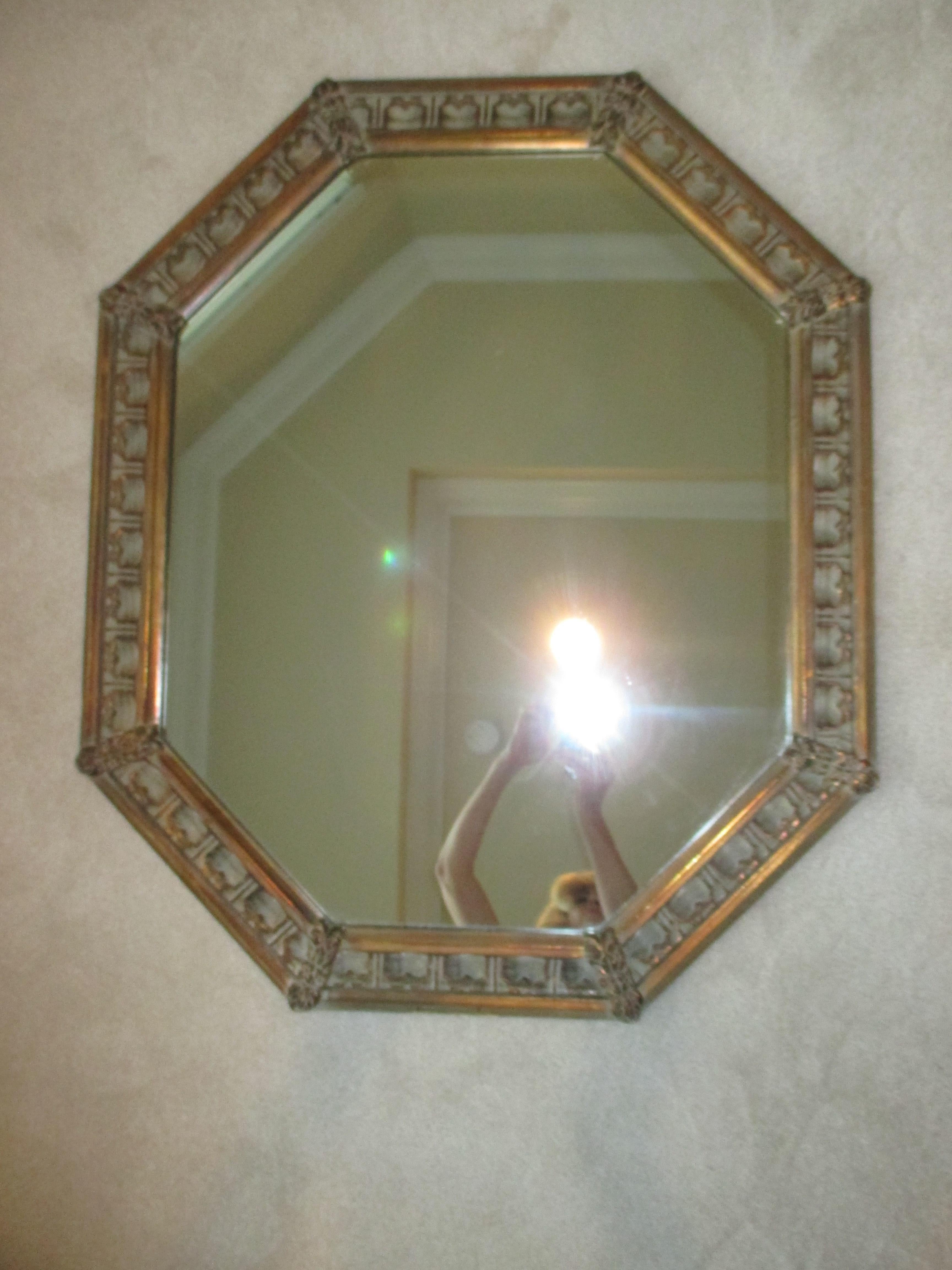 Vintage Gold Octagonal Mirror 1