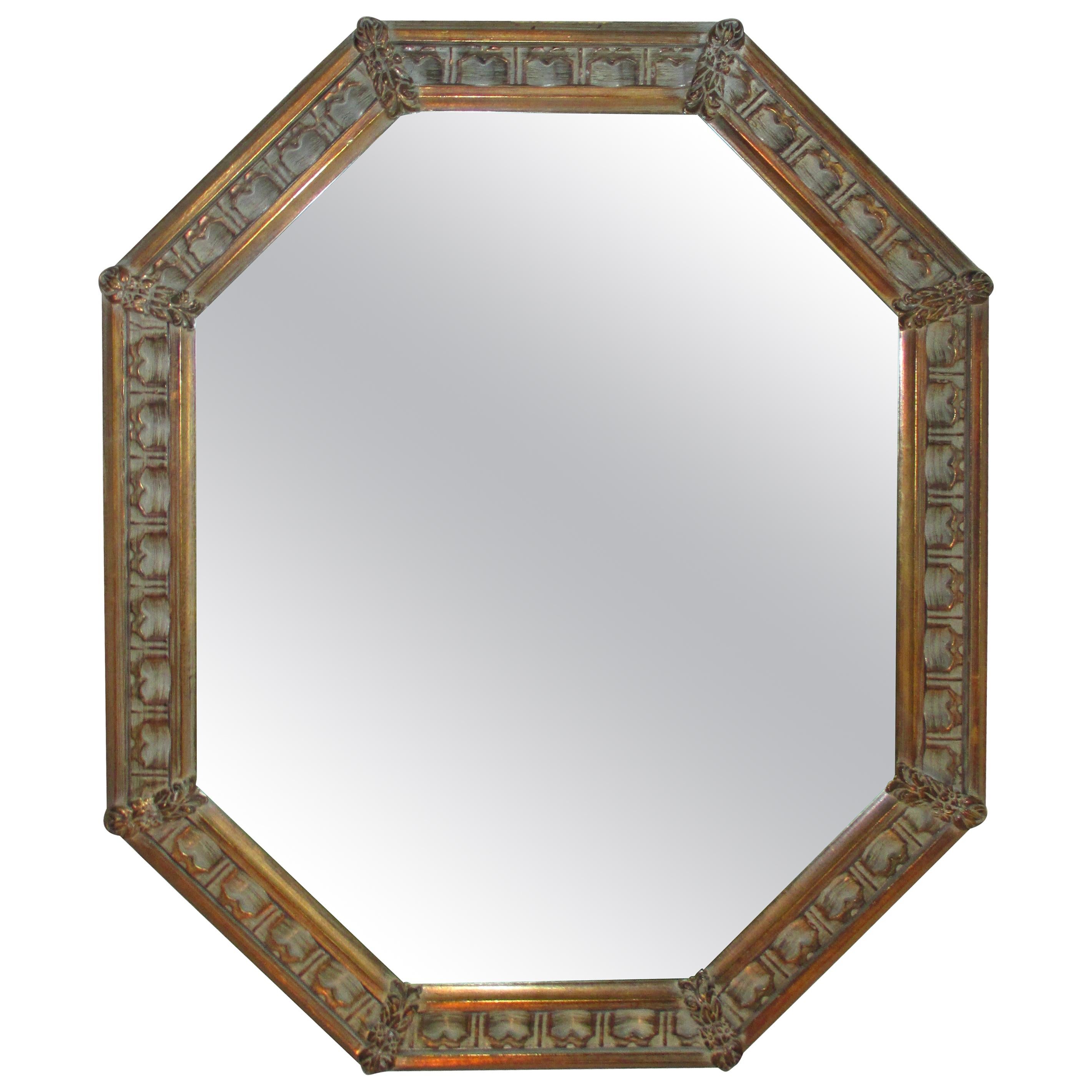 Vintage Gold Octagonal Mirror