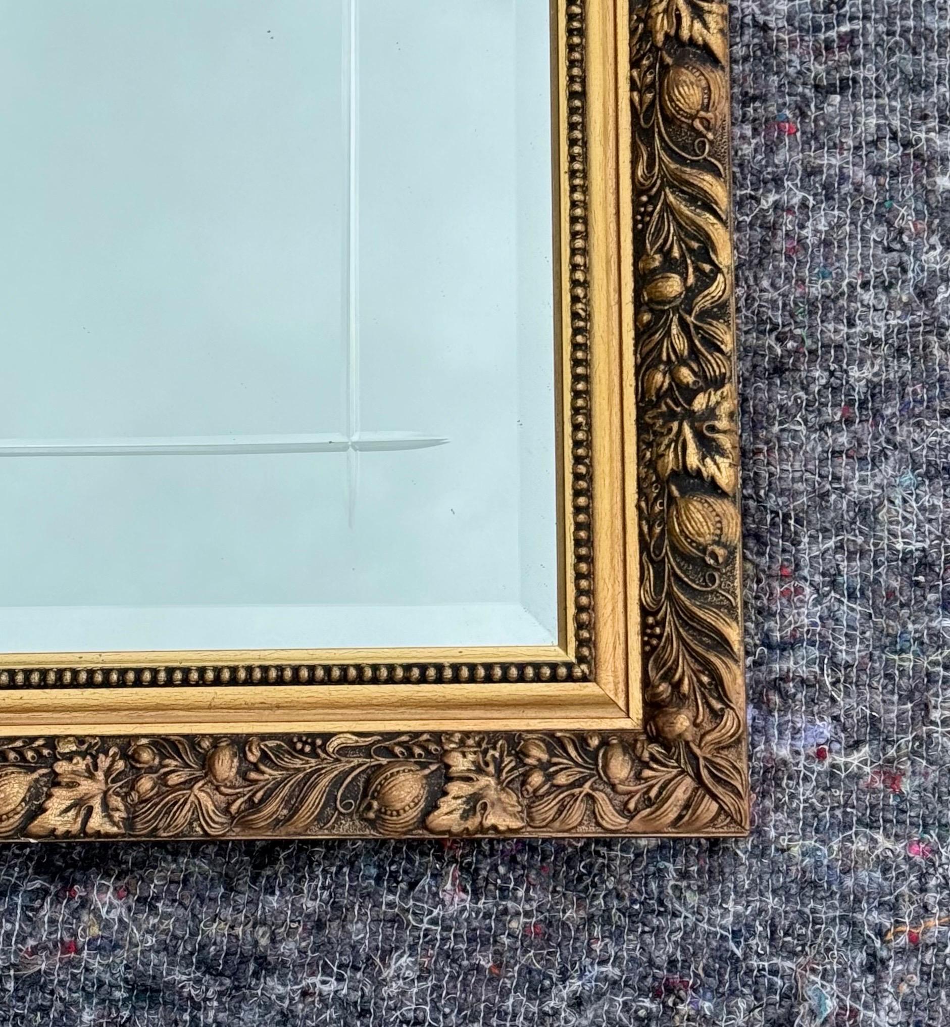 20th Century VINTAGE GOLD ORNATE BEVELLED MiRROR  For Sale