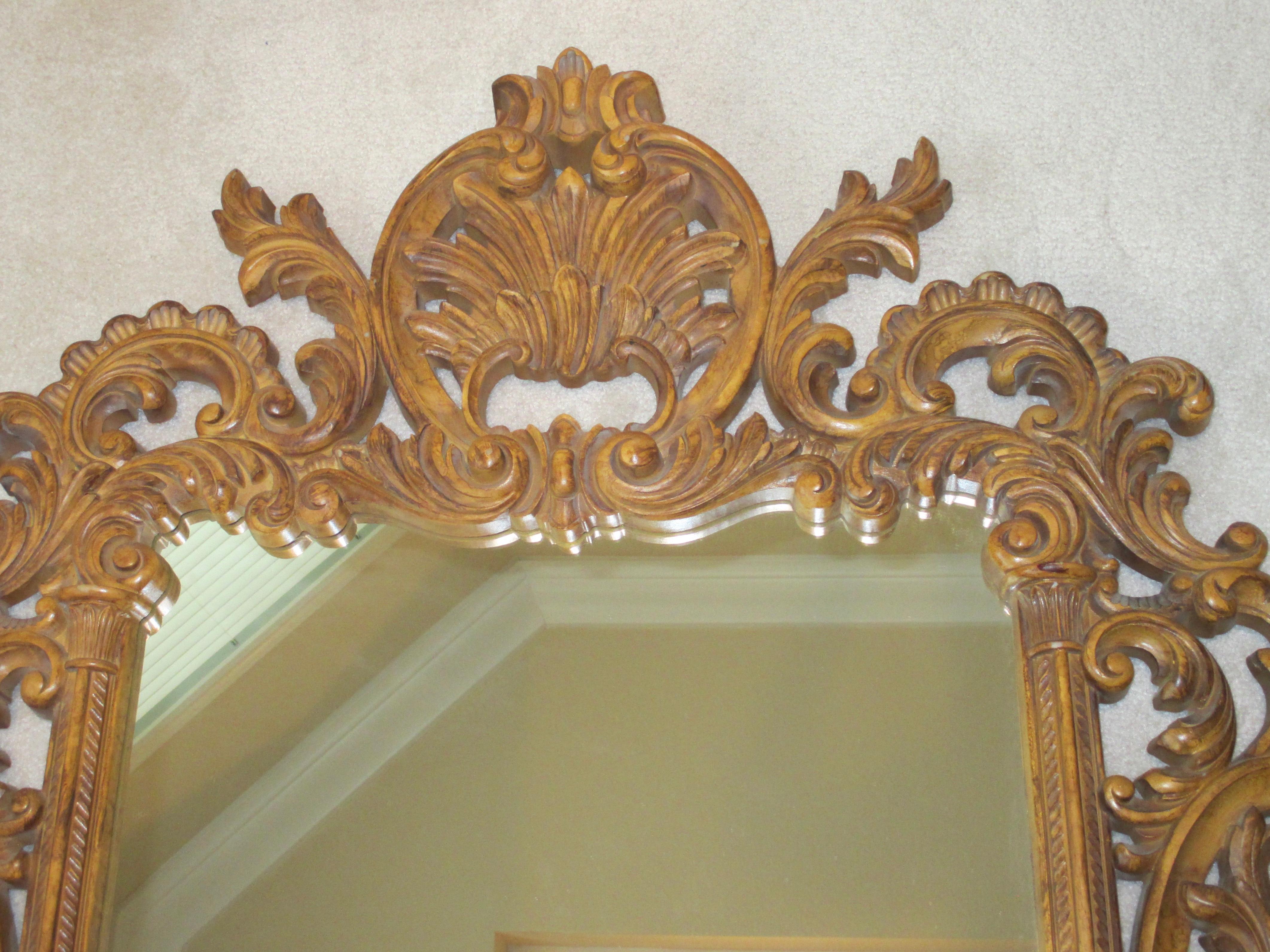 Vintage Gold Ornate Mirror In Good Condition For Sale In Naples, FL
