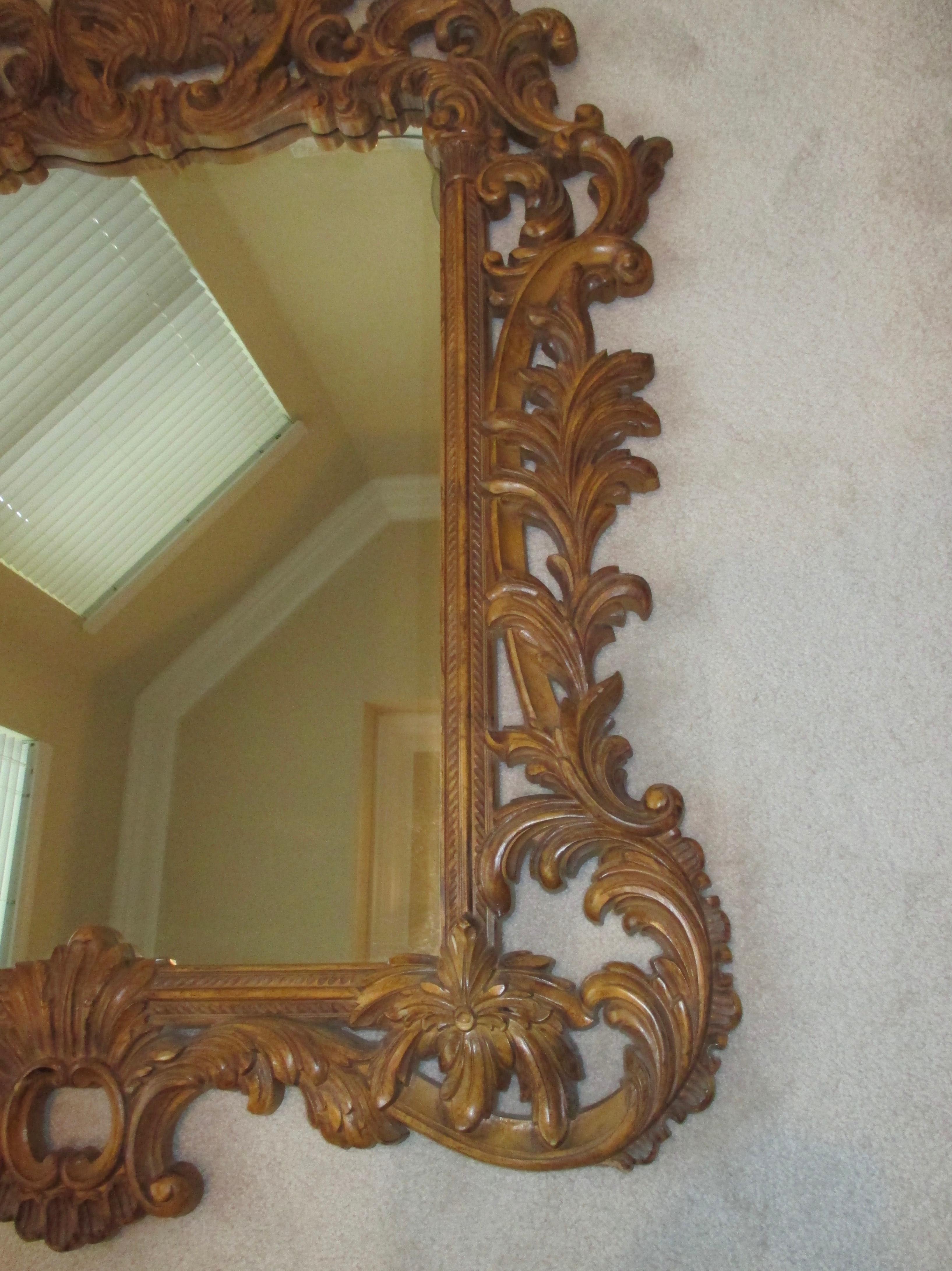 20th Century Vintage Gold Ornate Mirror For Sale