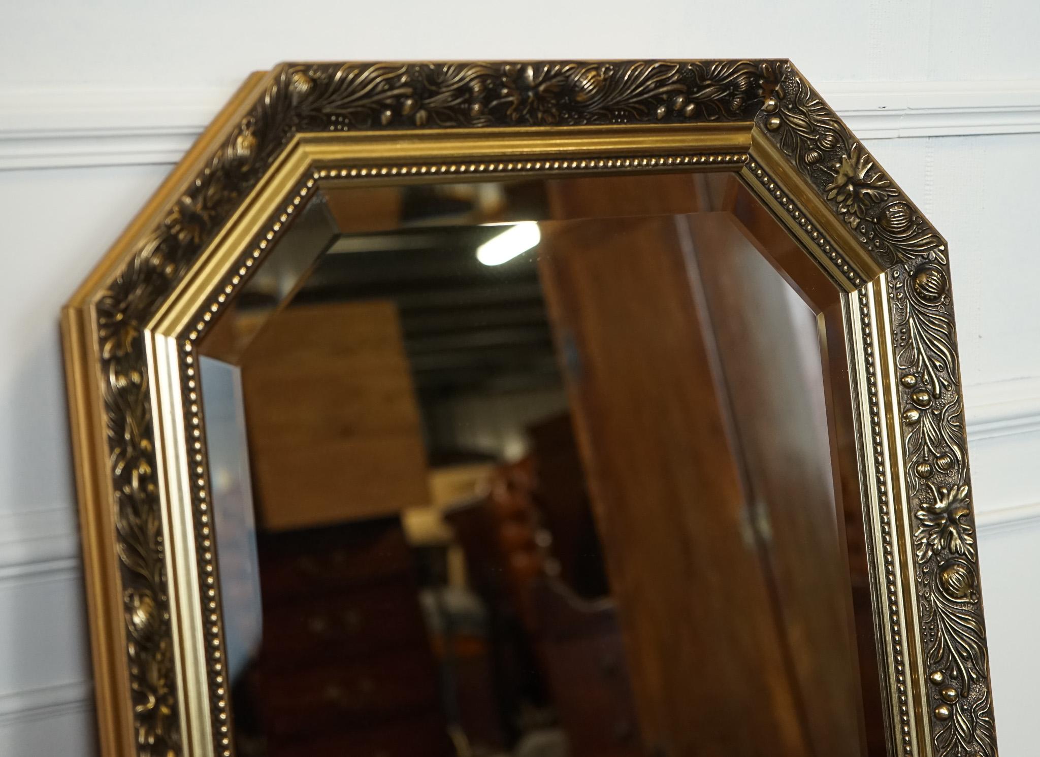 Hand-Crafted VINTAGE GOLD ORNATE WALL MIRROR LOVELY CARVED DETAILS j1 For Sale