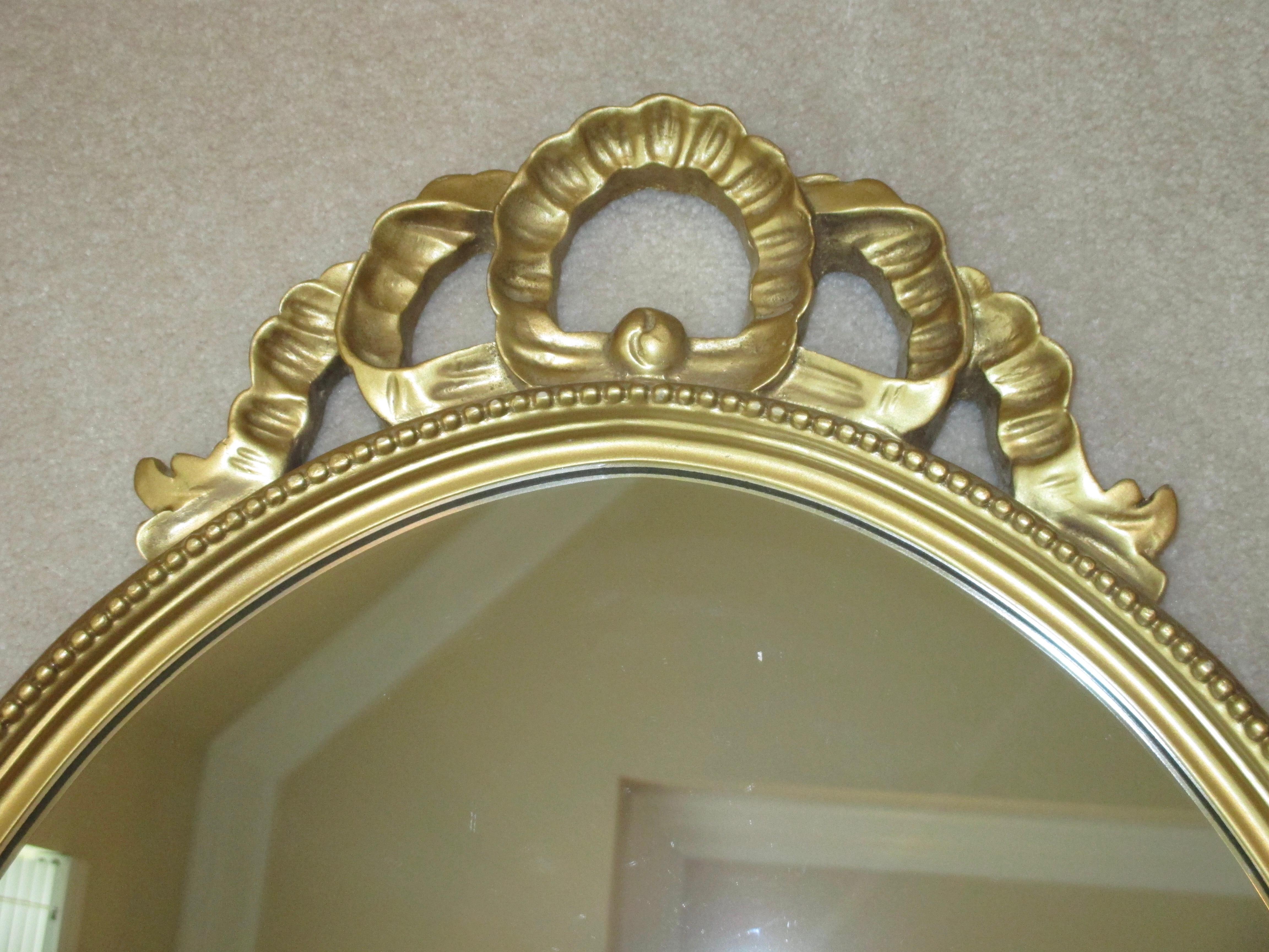 antique gold oval mirror