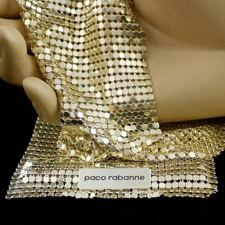 Vintage Gold PACO RABANNE Disco Mesh Scarf In Excellent Condition In Kingersheim, Alsace