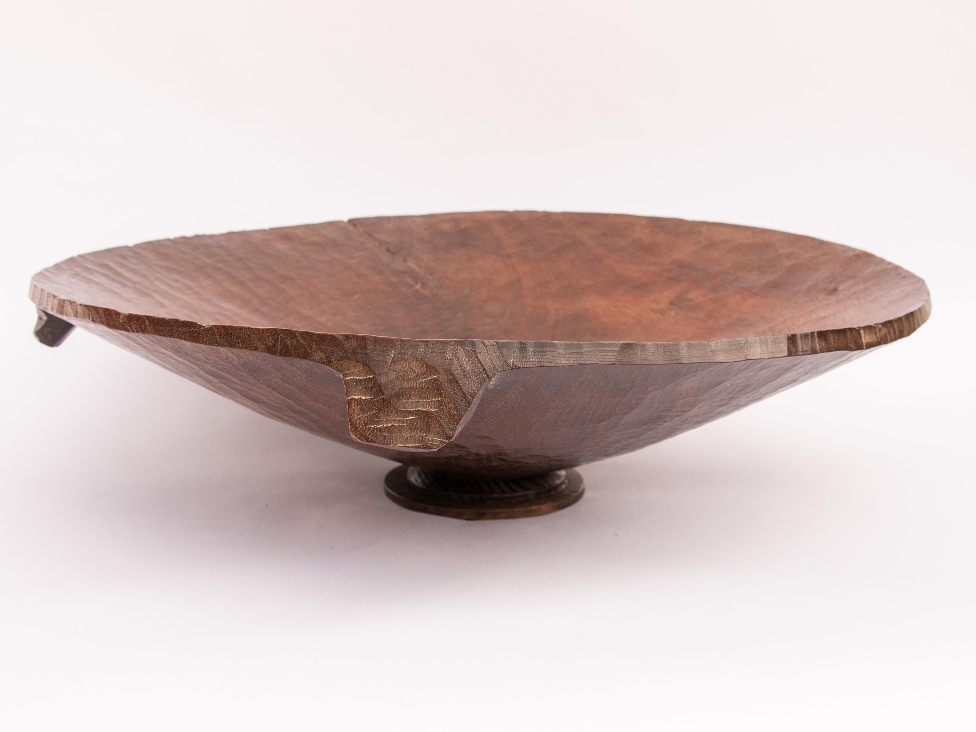 Rustic Vintage Gold Panning Tray / Bowl, Footed, NE Thailand, Mid-20th Century