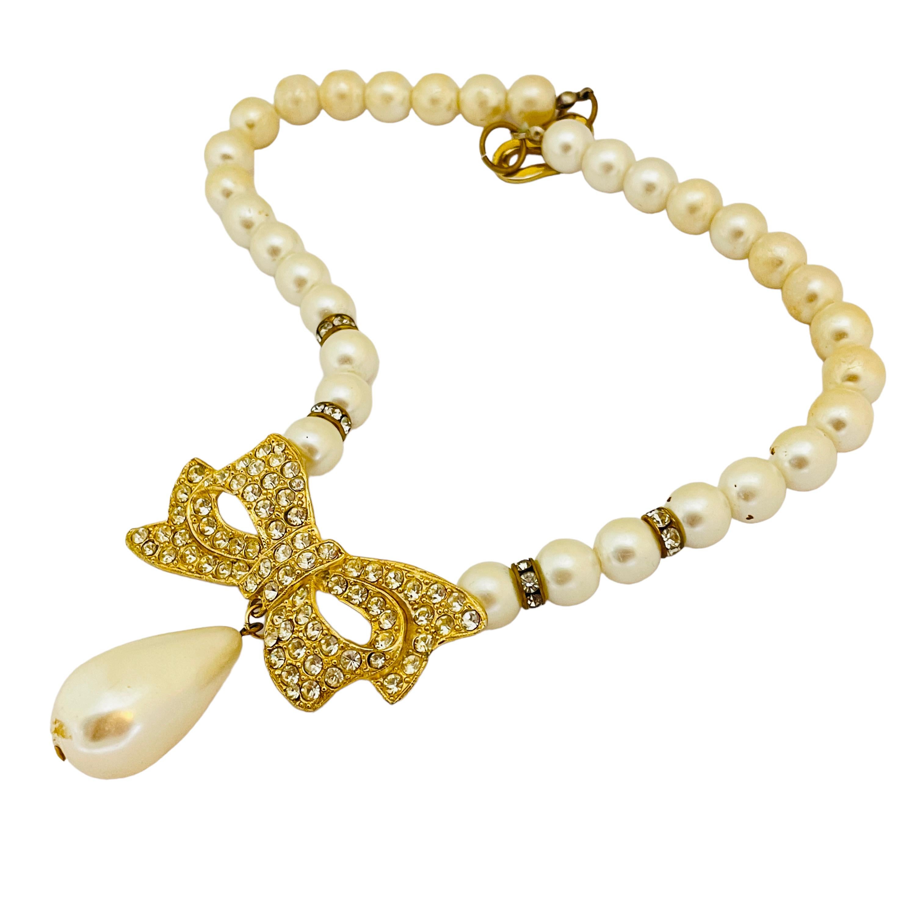 kate spade pearl bow necklace