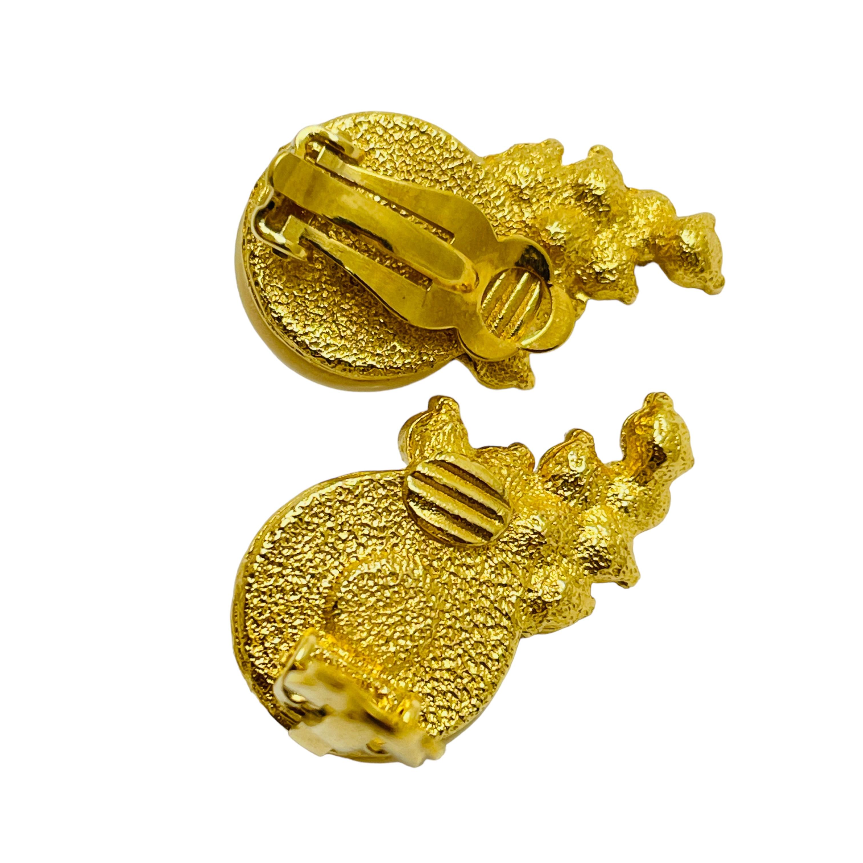 Pendientes de clip de diseño con perlas doradas vintage en Bueno estado para la venta en Palos Hills, IL