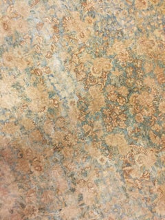 Vintage Hand-Woven Persian Kirman Rug, Light Teal, 5'1 x 8'10