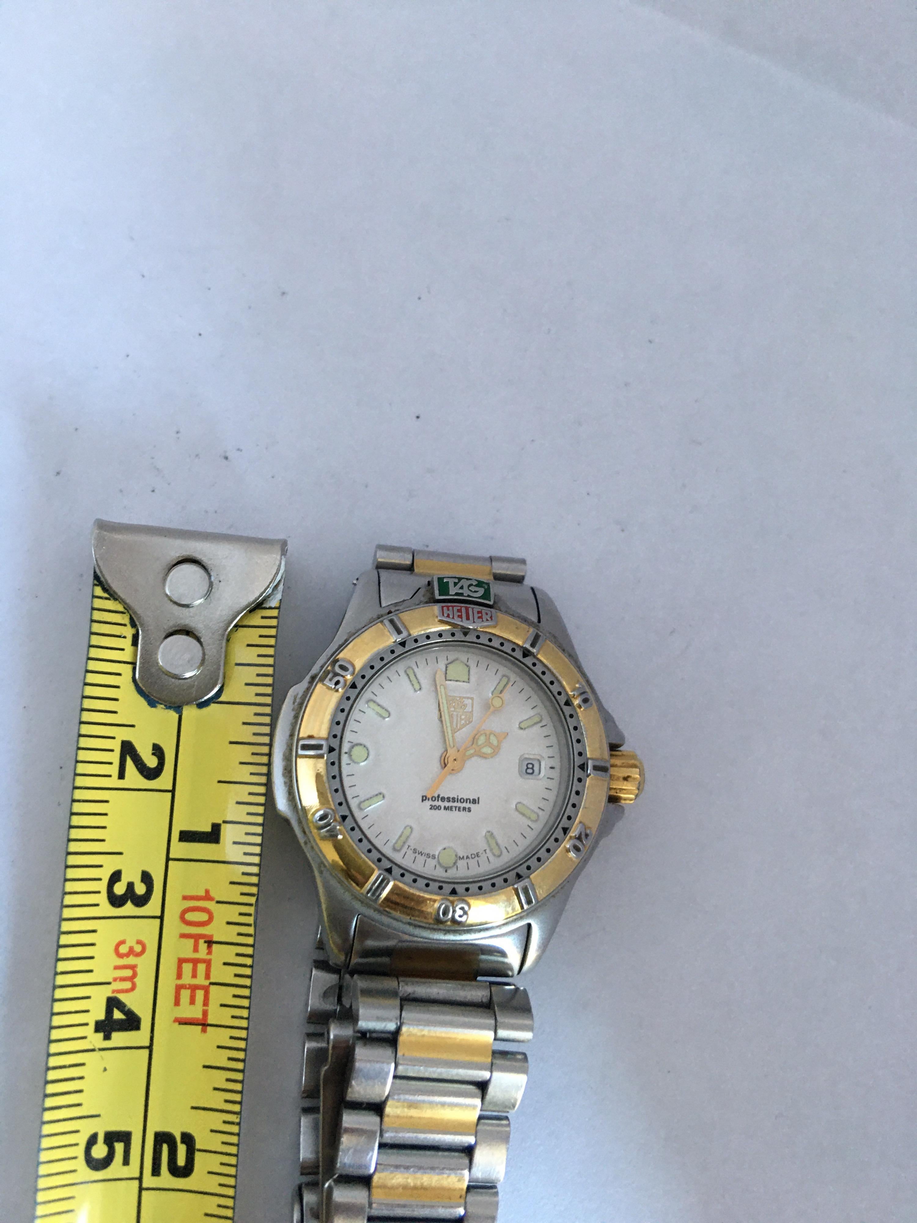 Vintage Gold Plate and Stainless Steel TAG Heuer Professional 200 Meters For Sale 3