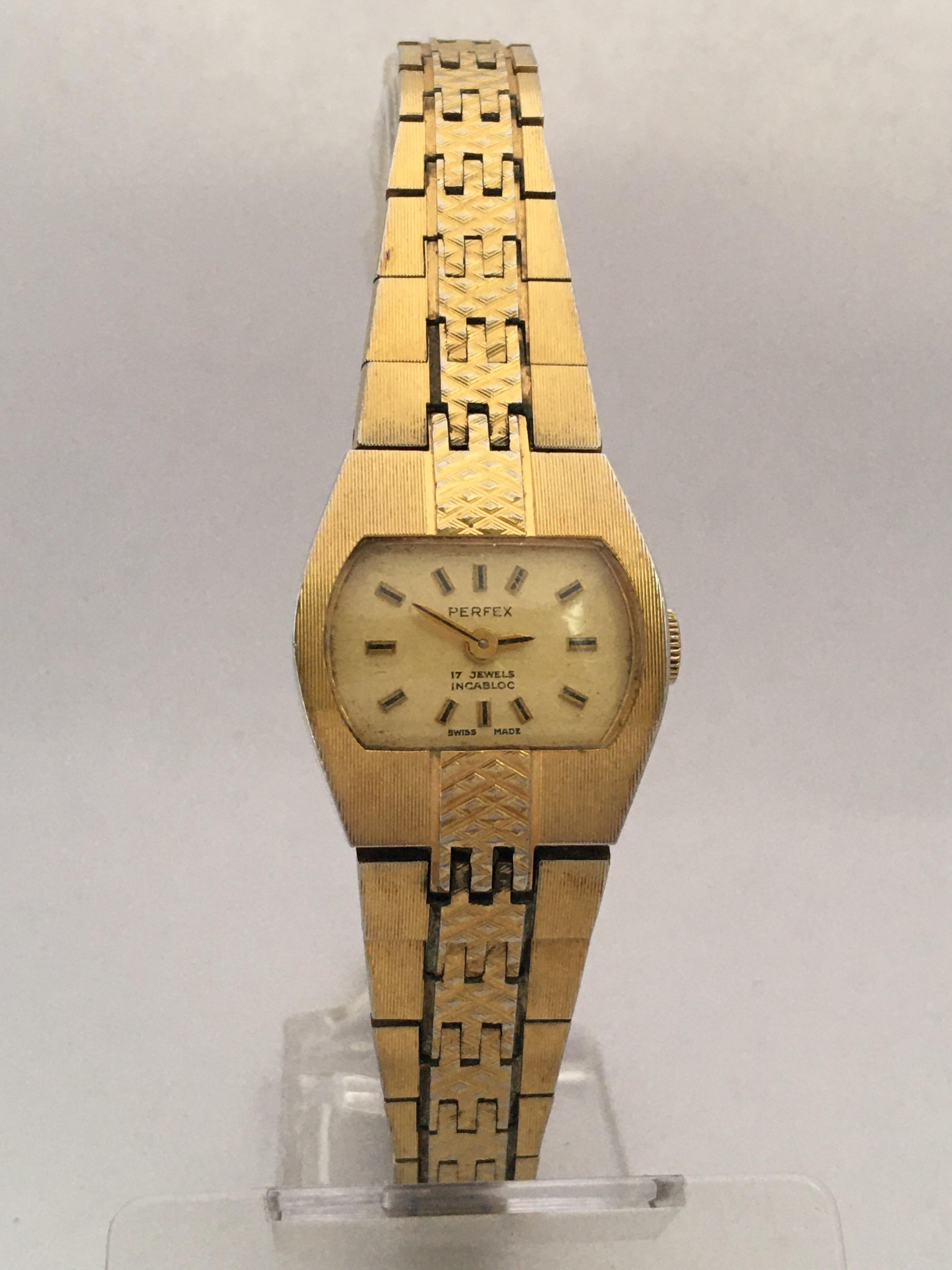 Women's or Men's Vintage Gold-Plated 1980s Ladies Swiss Mechanical Watch For Sale