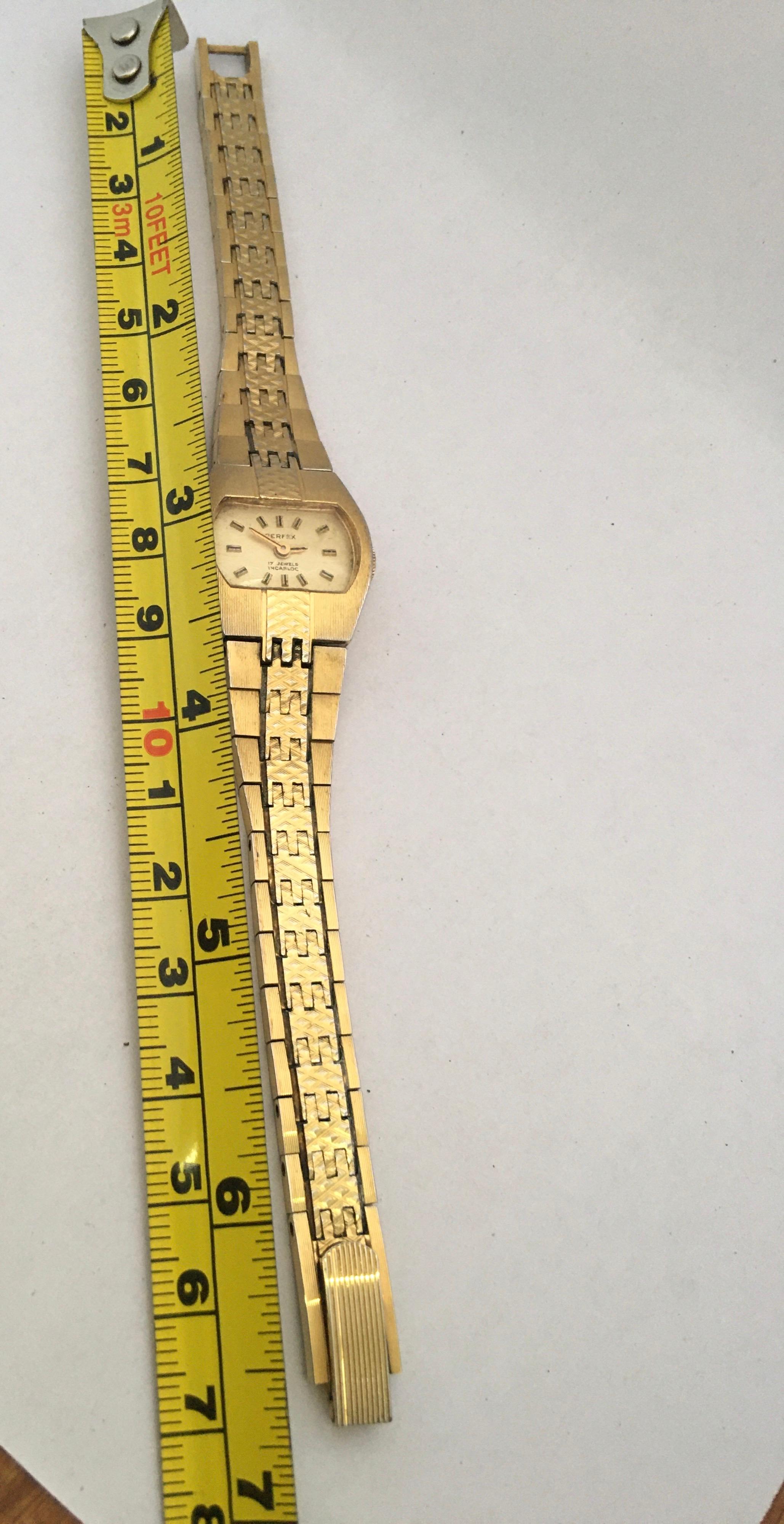 Vintage Gold-Plated 1980s Ladies Swiss Mechanical Watch For Sale 2