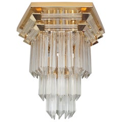Vintage Gold-Plated and Crystal Glass Ceiling Lamp by Bakalowits & Söhne, 1970s