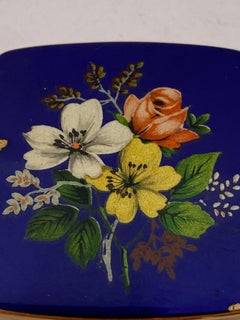 Vintage Gold Plated and Enamel Pill Box