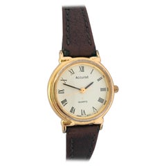 Vintage Gold-Plated and Stainless Steel Back Accurist Quartz Ladies Watch