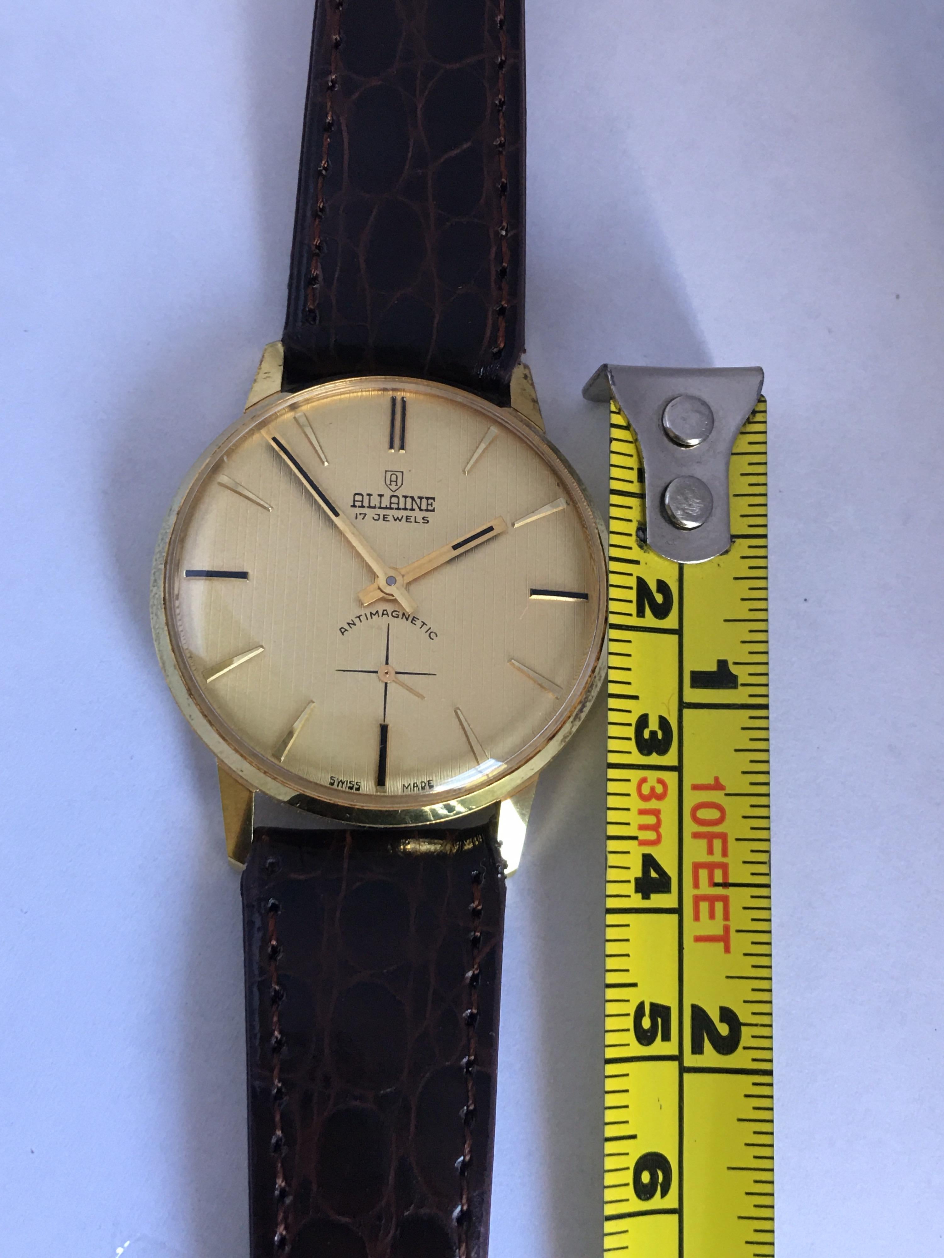 Women's or Men's Vintage Gold-Plated and Stainless Steel Swiss Mechanical Watch For Sale